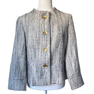 VICTOR ALFARO 100% Wool Textured Round Collar Blazer jacket , size  14